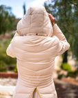 Cream Duck Down Riding Coat