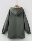 Solid Fleece Lined Drawstring Hoodie