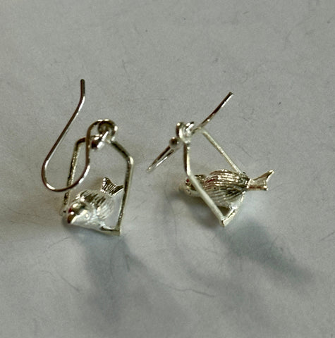 3 DIMENSION BIRD EARRINGS ON HOOK