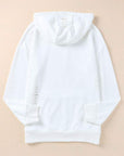Solid Ripped Hooded Sweatshirt