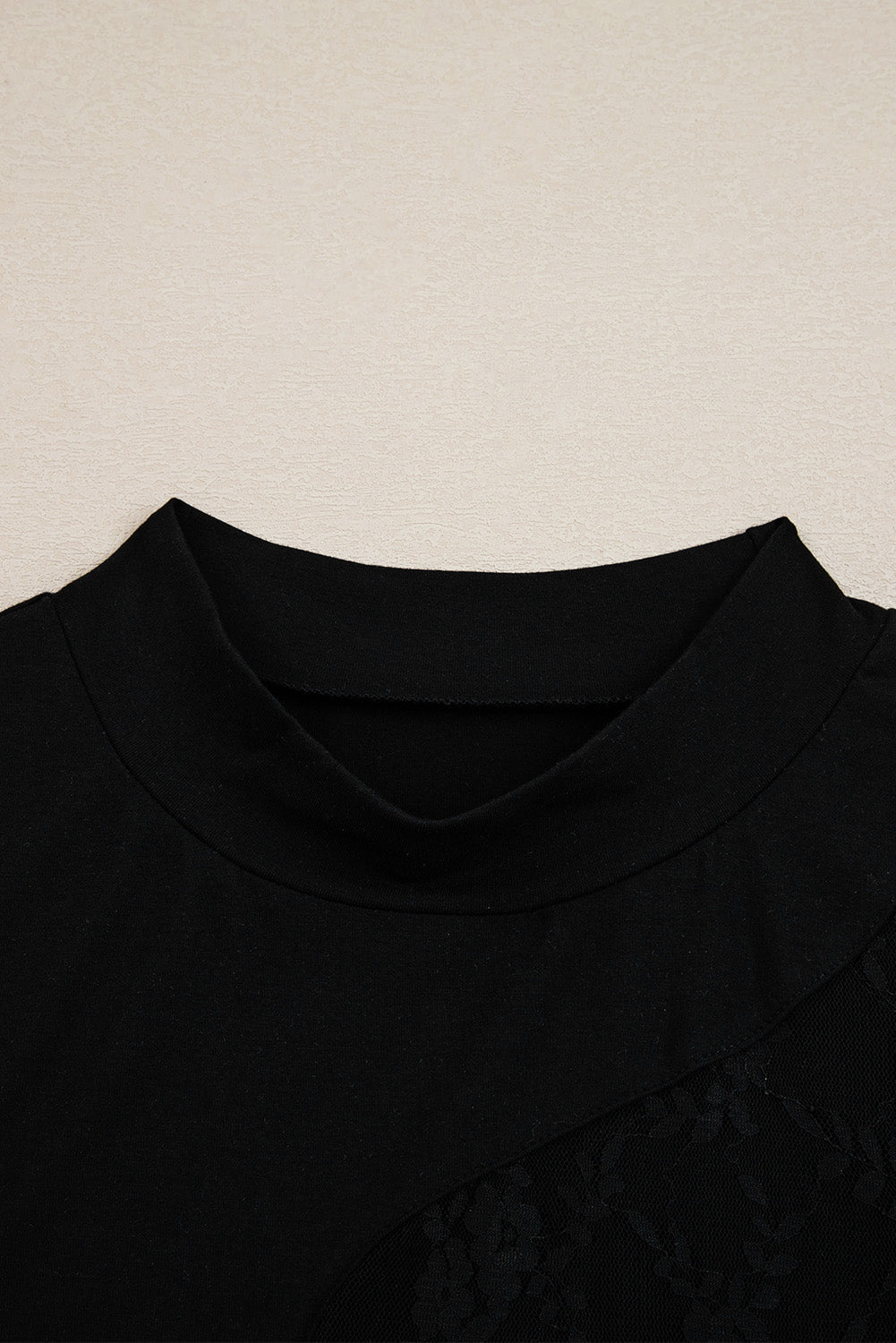 Plus Size Lace Patchwork Cutout Long Sleeve Top