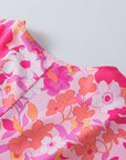 Kaiya Floral Print Ruffled Half Sleeve Plus Size Babydoll Blouse