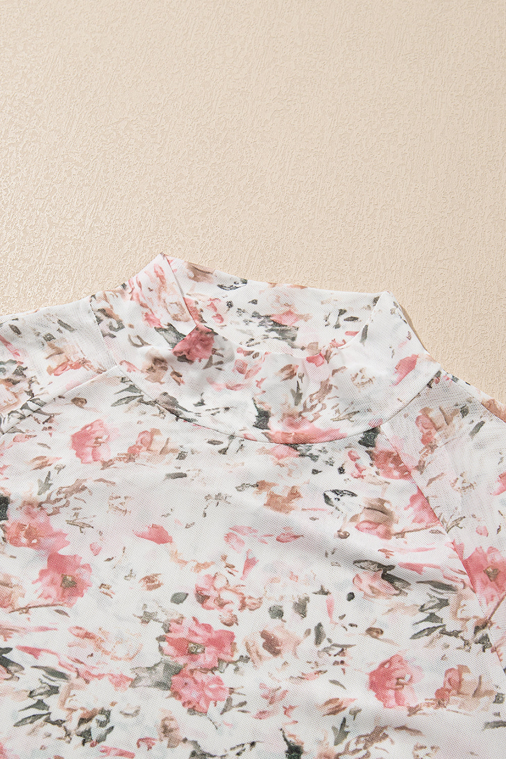 Floral Mesh Long Sleeve Top