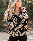 Western Aztec Fleece Half Zip Sweatshirt