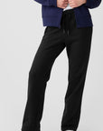 Solid Fleece-Lined Drawstring Waist Pants
