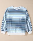 Stripe Drop Shoulder Crewneck Sweatshirt