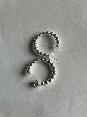 BEAD 1 INCH HOOP EARRING