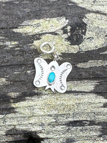 Sterling Silver and Turquoise Butterfly Charm