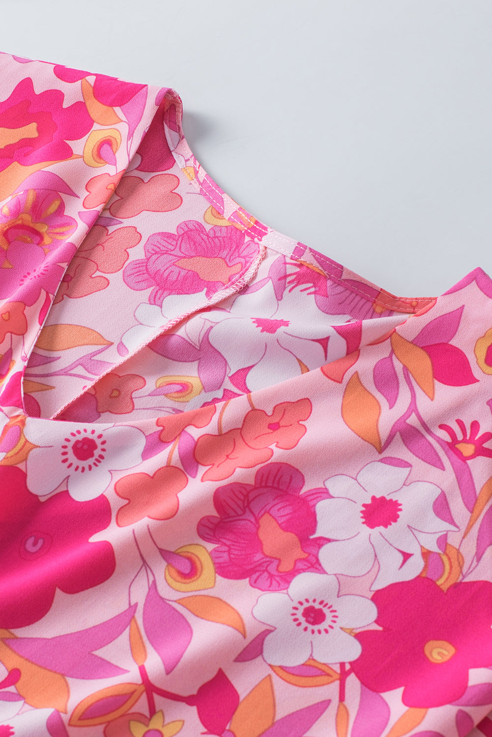 Kaiya Floral Print Ruffled Half Sleeve Plus Size Babydoll Blouse