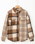 Plaid Double Flap Pocket Button-Up Shacket