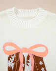 Amanda Embroidered Bow Boots Sweater