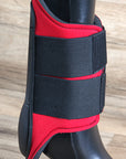 Large Hilason Western Horse Tack Protective Pvc Ankle Leg Boot Red & Black
