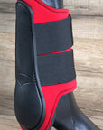 Large Hilason Western Horse Tack Protective Pvc Ankle Leg Boot Red & Black