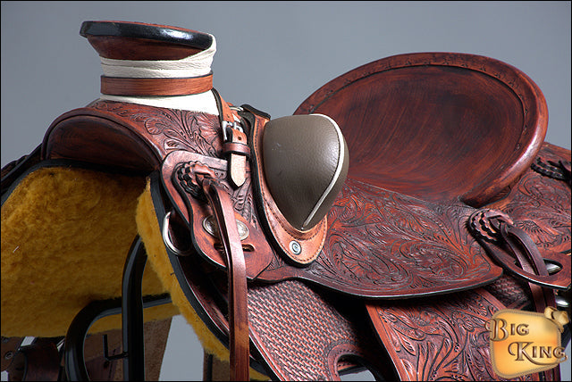 Hilason Western Horse Wade Saddle American Leather Ranch Roping Mahogany