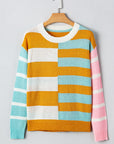 Stripe Colorblock Long Sleeve Sweater