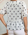 Polka Dot Frilled Collar Top
