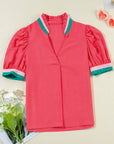 Becky V Neck Short Sleeve Blouse