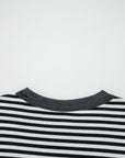 Stripe Thermal Knit Drop Shoulder Top