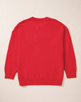 Plus Size Christmas Merry Tinsel Drop Shoulder Sweater