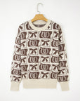 Western Bows & Horseshoes Long Sleeve Sweater