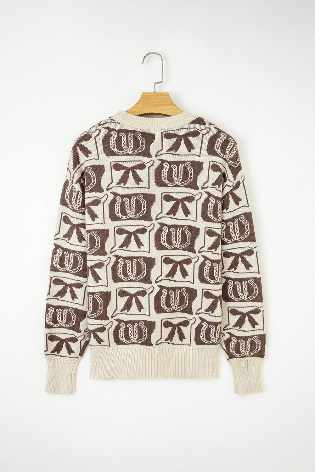 Western Bows &amp; Horseshoes Long Sleeve Sweater