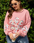 Elizabeth applique Drop Shoulder Sweatshirt