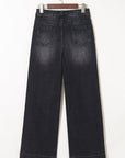 Denim Patch Pocket Wide Leg Jeans