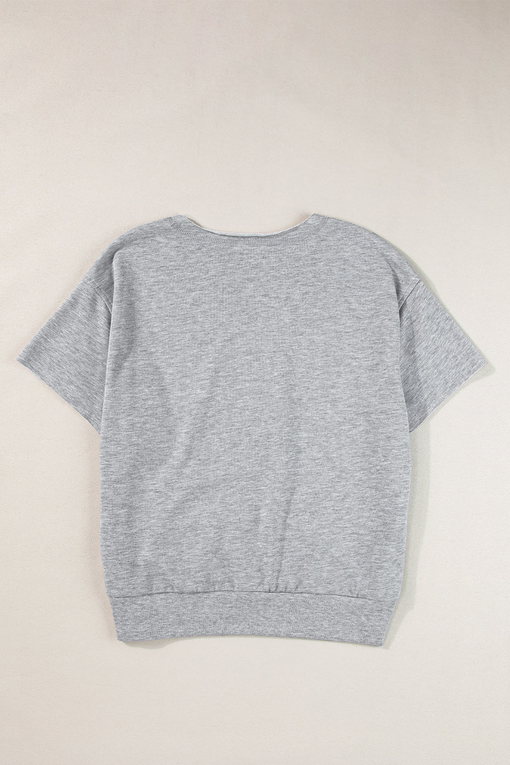USA Patch Notched Neck Loose Tee