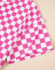 Checkerboard T Shirt and High Waist Skorts Set