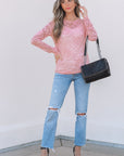 Amanda Floral Lace Sheer Long Sleeve Top