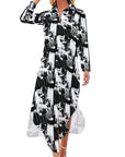 Black White Cowboy Western Duster Dress