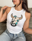 Retro Longhorn Cropped Tank