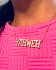 YAHWEH 18k CZ necklace