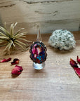 Oval rings - adjustable -Dahlia ring and sterling silver