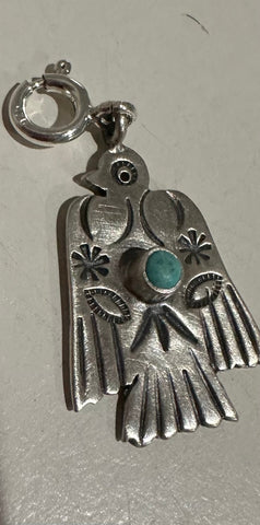 Sterling Silver and Turquoise Nizhoni Thunderbird Charm