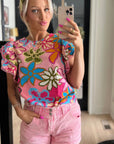 Floral Ruffle Sleeve Top