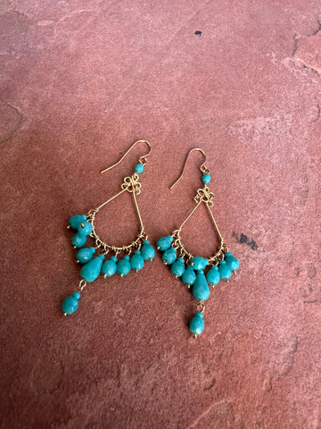 Shop Bella Gold-Plated Turquoise Beaded Earrings