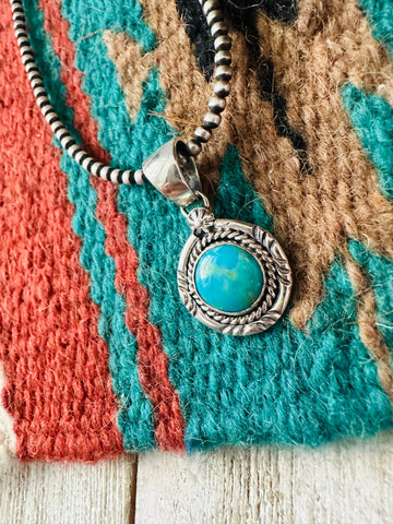 Navajo Sterling Silver & Turquoise Pendant