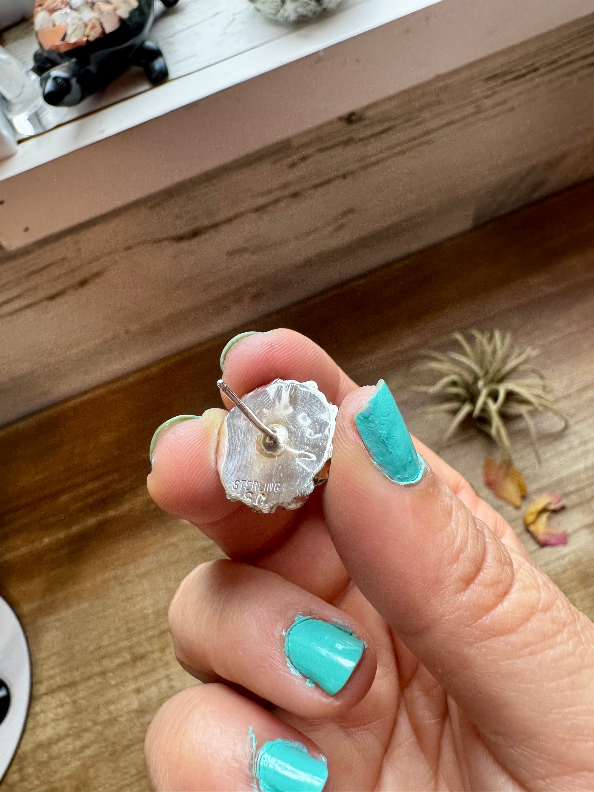 Cluster Earrings – White Opal &amp; Sterling Silver
