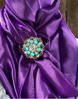 35X35" Solid Purple Wild Rag / Scarf WRS1 - Crystal Concho Wild Rag Slides - Assorted