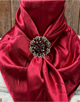 35X35" Solid Burgundy Wild Rag / Scarf WRS14 - Crystal Concho Wild Rag Slides - Assorted