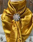 35X35" Solid Mustard Yellow Wild Rag / Scarf WRS19 - Crystal Concho Wild Rag Slides - Assorted