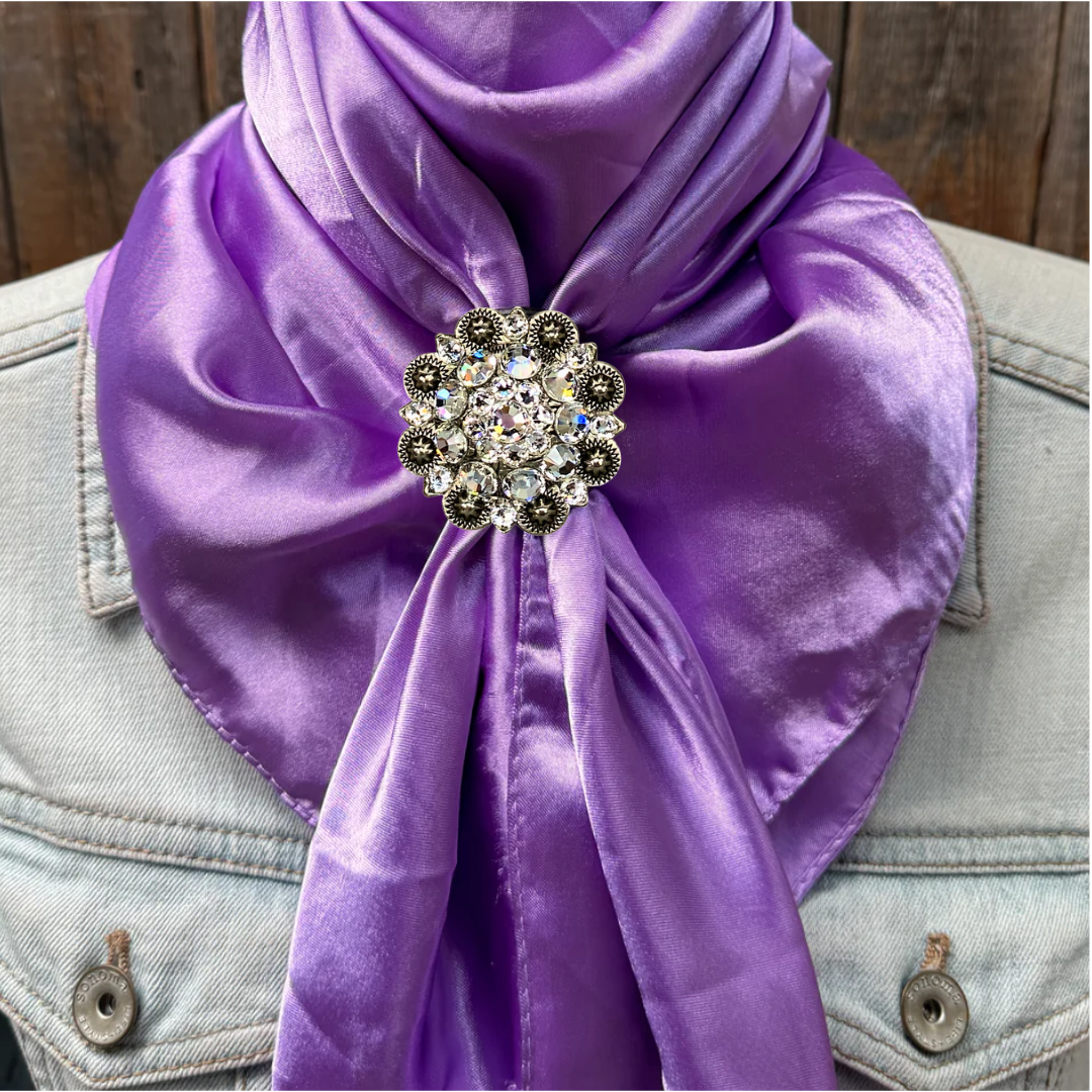 35X35&quot; Solid Lavender Wild Rag / Scarf WRS13 - Crystal Concho Wild Rag Slides - Assorted