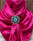 35X35" Solid Fuchsia Wild Rag / Scarf WRS12 - Crystal Concho Wild Rag Slides - Assorted
