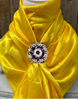 35X35" Solid Yellow Wild Rag / Scarf WRS23 - Crystal Concho Wild Rag Slides - Assorted