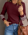 Aria Sleeve Plain Knit Sweater