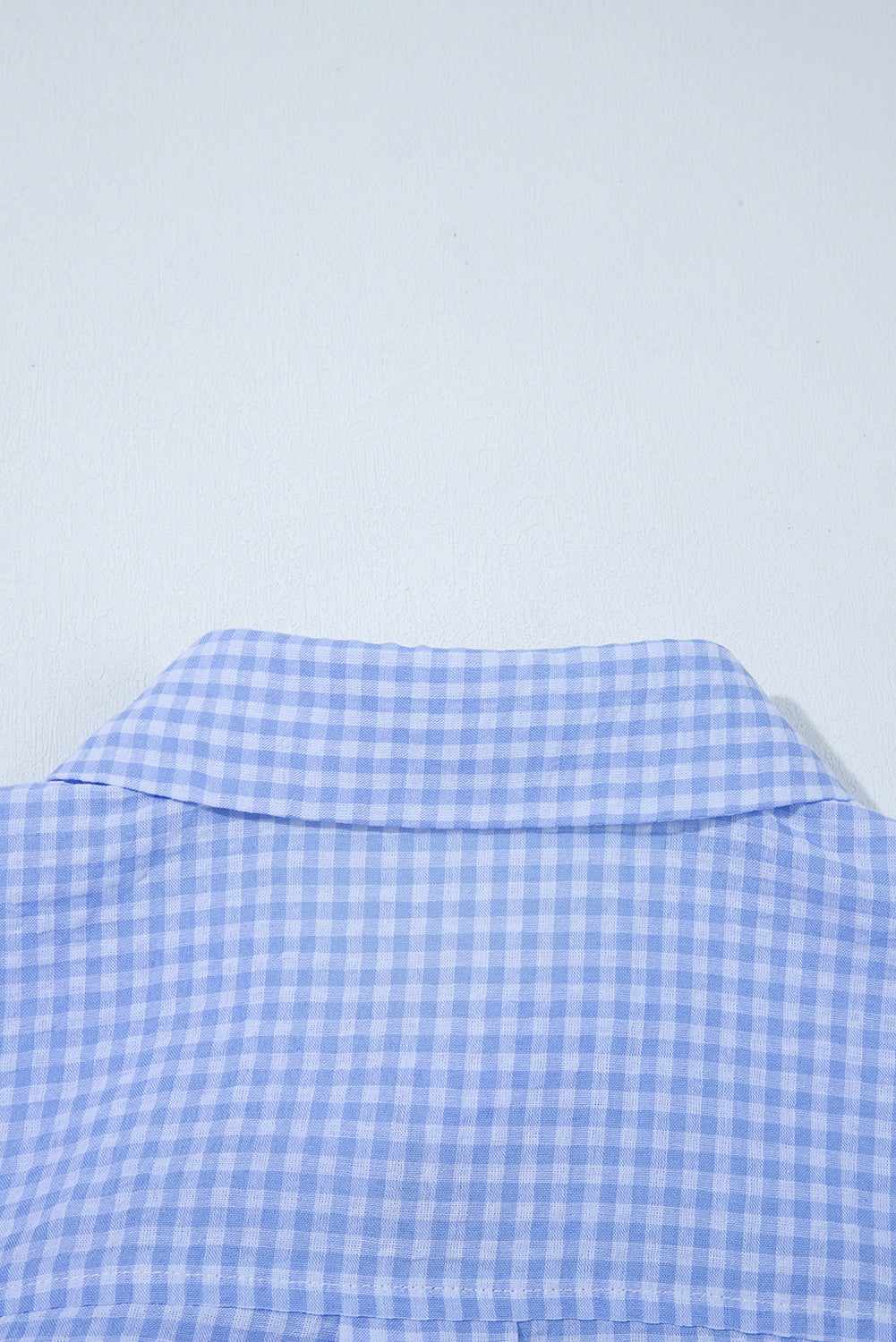 Gingham Puff Sleeve Buttoned Shirt