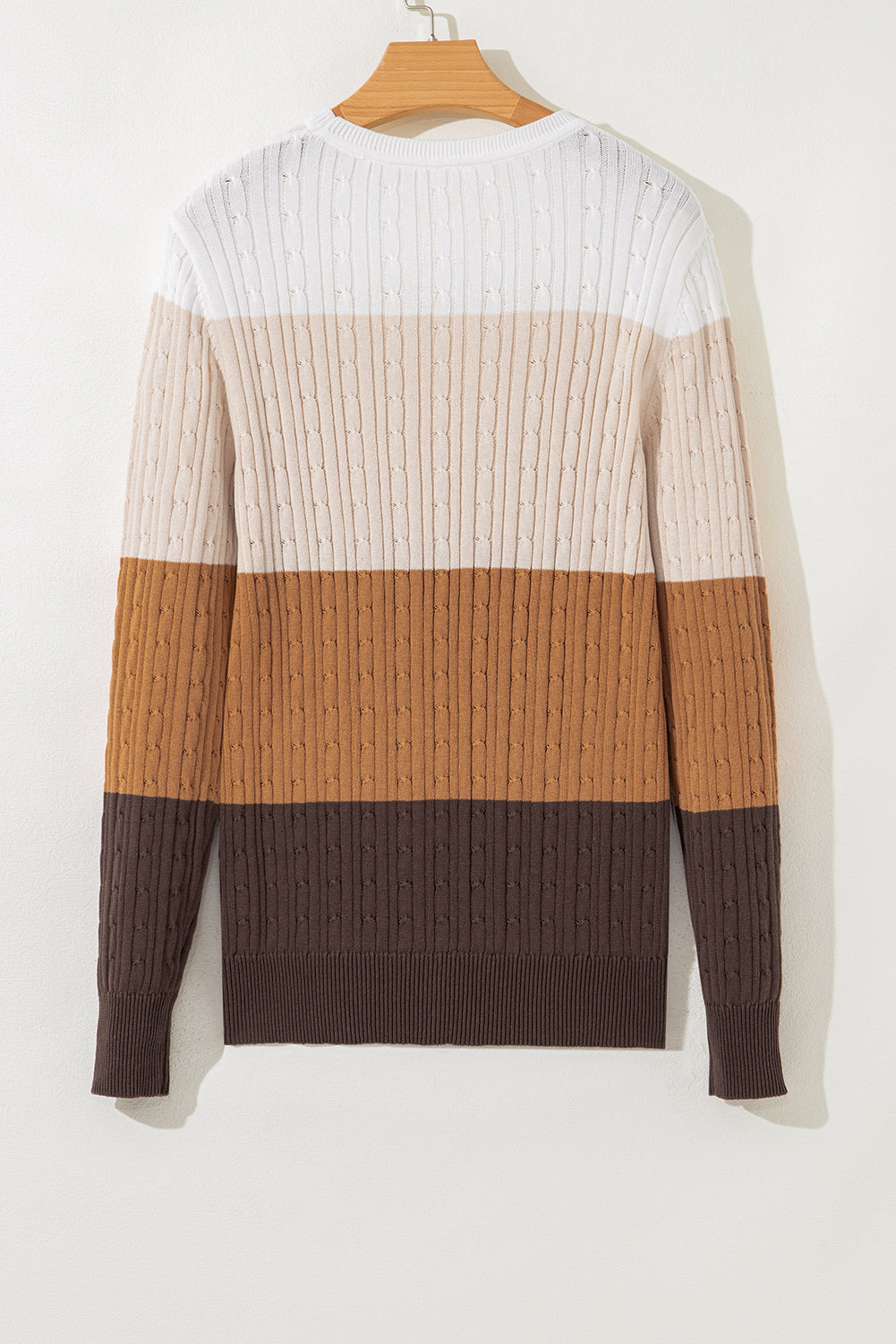 Madison Colorblock Cable Knit Sweater