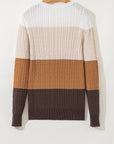 Madison Colorblock Cable Knit Sweater