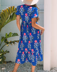 Blue Ruffle Hem Country Dress